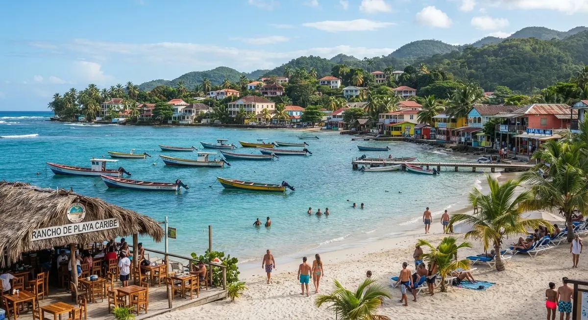 Playa de aguas turquesa en el Caribe